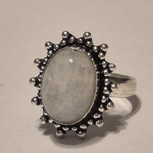 Vintage Navajo  Silver Moonstone Ring